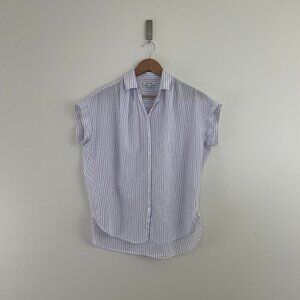 Madewell Central Button Down Shirt in Lavender Stripe Size XS